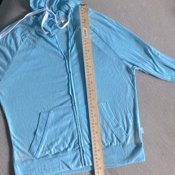 New Adam Levine Lightweight Sky Blue Full Zipper Hoodie Girls Juniors Size Small - Picture 8 of 9